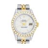 Rolex Ladies Two Tone Silver Index Dial Diamond Datejust Wristwatch