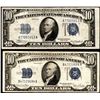 Image 1 : Lot of 1934 & 1934D $10 Silver Certificate Notes