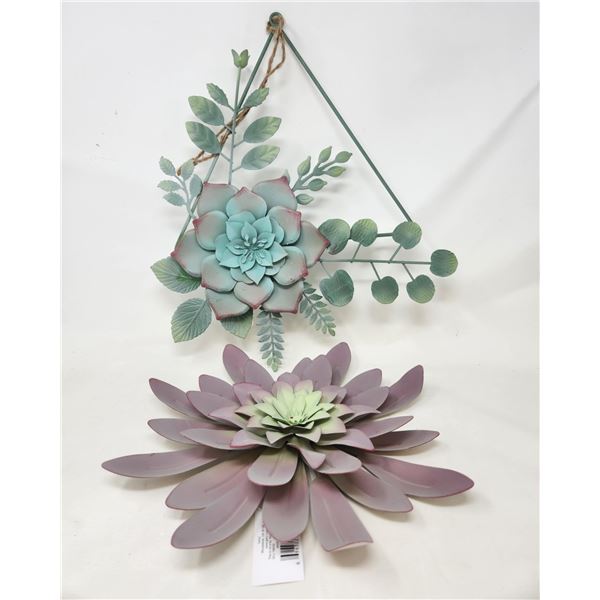 New Flower Pink/Green centre & Flower Triangle Wall Decorations