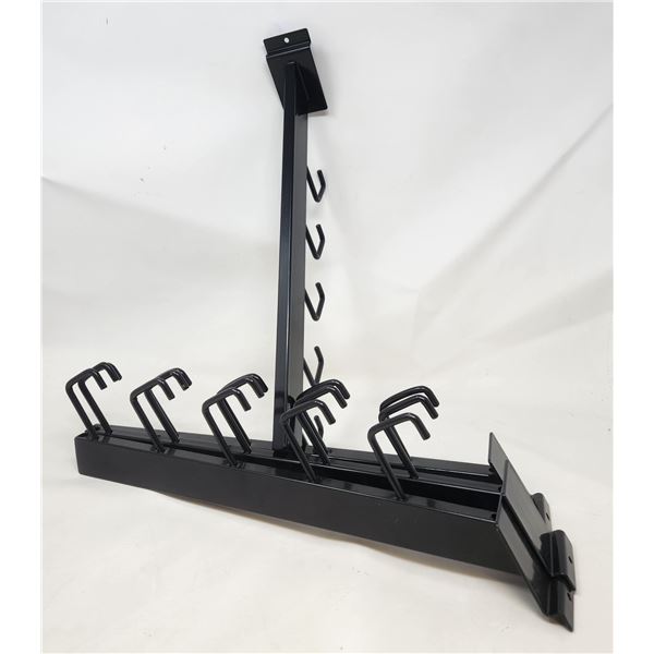 Wall Slat Hooks 16', black, 5 J hooks per bar. (12 per box)
