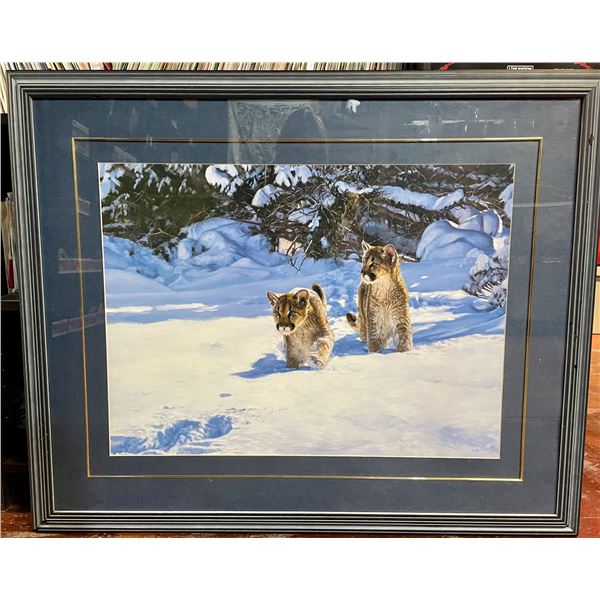 Wall Decor Cougars in snow 31x38"