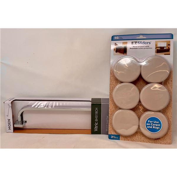 Moen Vitric Towel Bar, 18" / Furniture Sliders