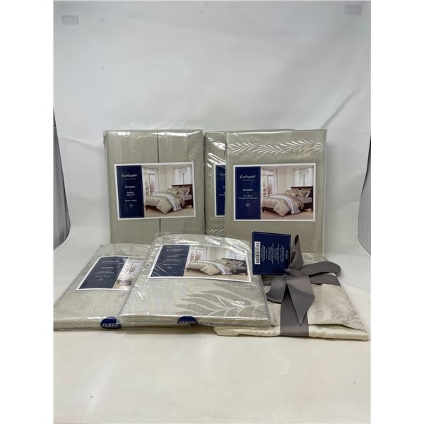 Ferndale Queen Bed skirt, 3 Pillow Shams, 2 Euro Shams