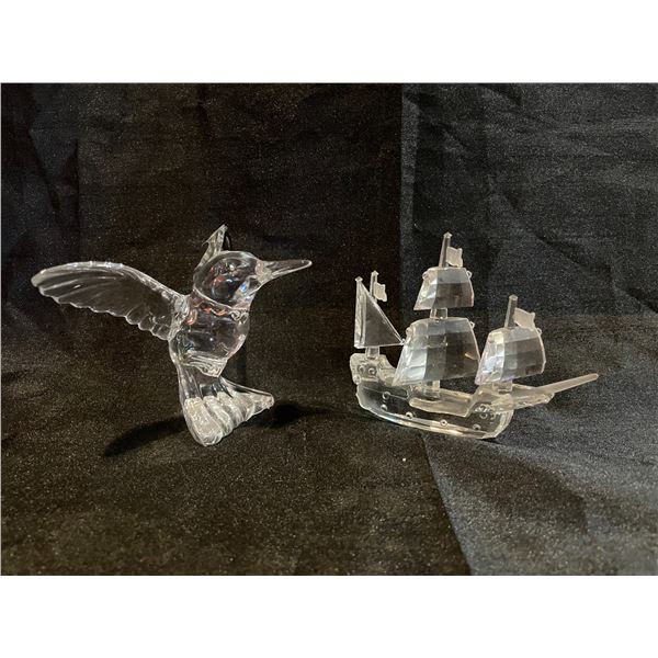 Swarovski Hummingbird / Boat Crystals 3"