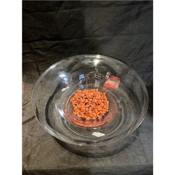 Shannon Crystal Bowl with decorative rocks, 14" diameter