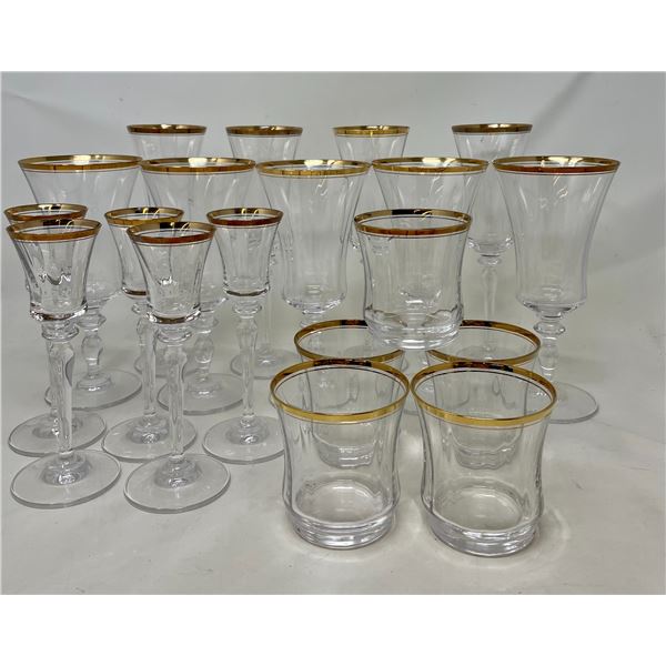 Gold Rim Party Glasses