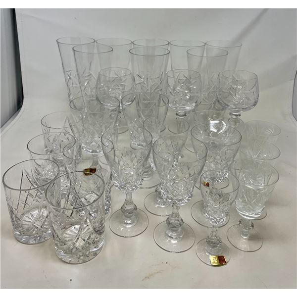 Crystal Assorted Drinkware 38pc