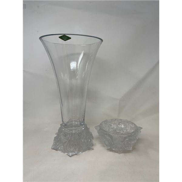 Shannon Crystal Vase and Candy Dish