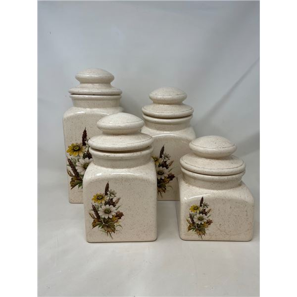 Ceramic Canisters x4, 7-12"