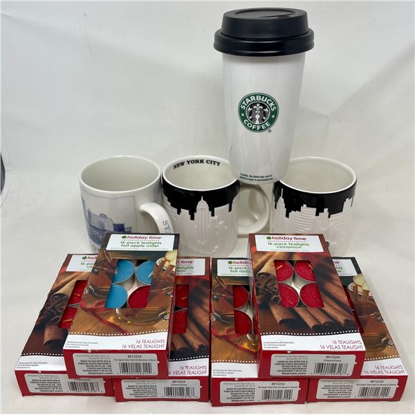 Starbucks Mugs x4 & Tea Candles