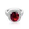 Image 1 : 4.30CT NATURAL MALAYA GARNET 14K WHITE GOLD RING