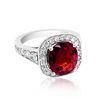 Image 2 : 4.30CT NATURAL MALAYA GARNET 14K WHITE GOLD RING