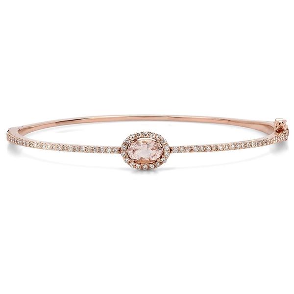 0.78ct Morganite 14 K Rose Gold Bangles