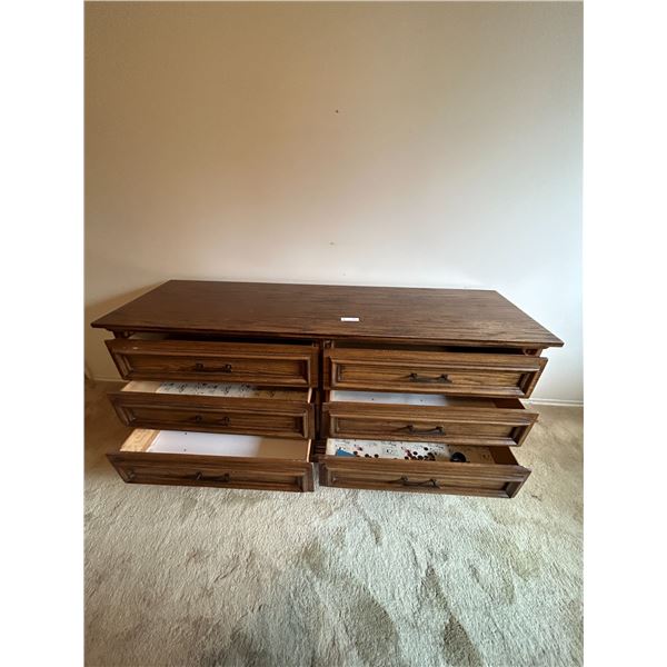 Solid Wood 6 Drawer Dresser 64W 19D 29H