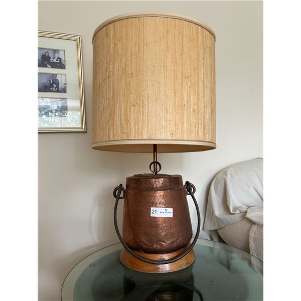 Copper Vintage Lamp With No Bulb 16D 28H