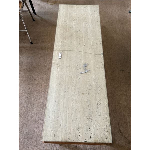 Marble Coffee Table With Glass Top (Glass And Marble Are Damaged) 60W 20D 12H