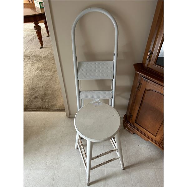 White Step Ladder And Stool 24H