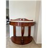 Image 2 : Beautiful Marble Half Circle Side Table 36W 18D 32H