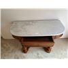 Image 2 : Beautiful Marble Desk With Drawer 48W 22D 28H