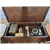 Image 5 : Vintage Record Player 46W 20D 26H Including Records With Solid Wood Side Table Speakers