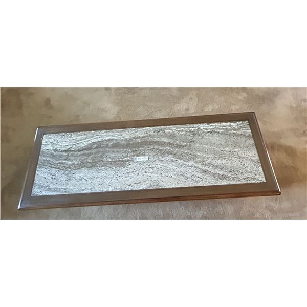 Vintage Solid Wood And Marble Coffee Table With Removable Glass Top 60W 22D 14H