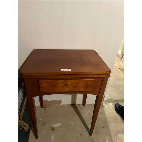 Hard Wood Side Table With Retractable Table Extension 23W 16D 31H