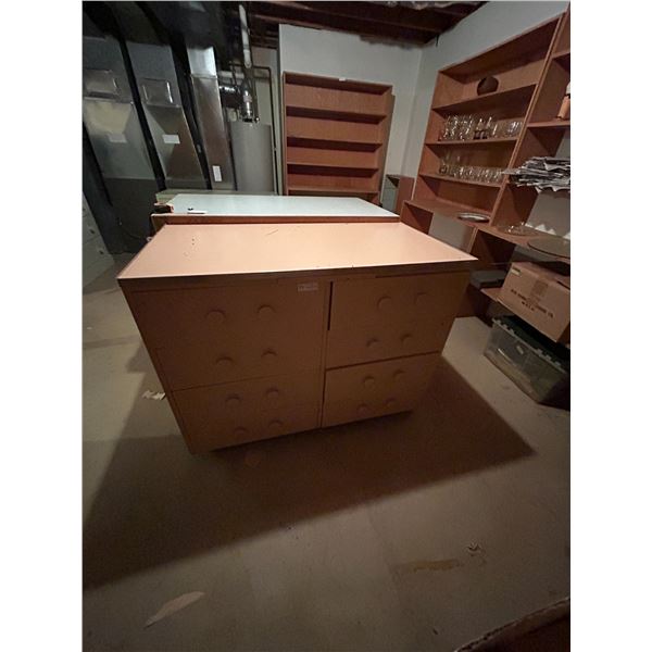 Beige 8 Drawer Dresser 24D 46W 35H