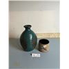 Image 1 : Clay Vase 10H And Small Planter Pot 3H