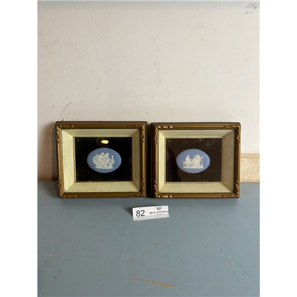 Small Vintage Wedgewood Blue Jasperware Artwork Pieces By Unknown Artist 6x7