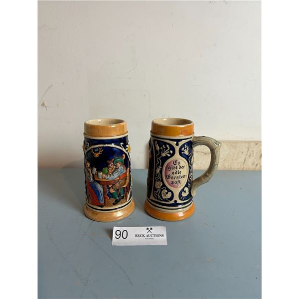 Pair Of Vintage Beer Steins 6H