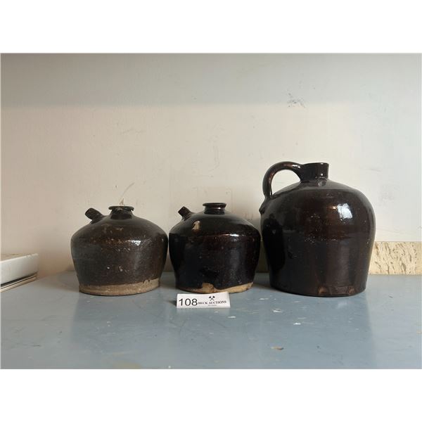 Collection Of Clay Moonshine Pots