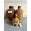 Image 1 : Ceramic Vase And Decorative Glass Bottles Wrapped In Wood