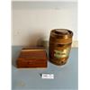 Image 2 : Wooden Cigar Box And Decorative Wood Vintage Barrel 9H