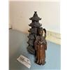 Image 1 : Wooden Buddhist Monk And Chinese Temple 7H