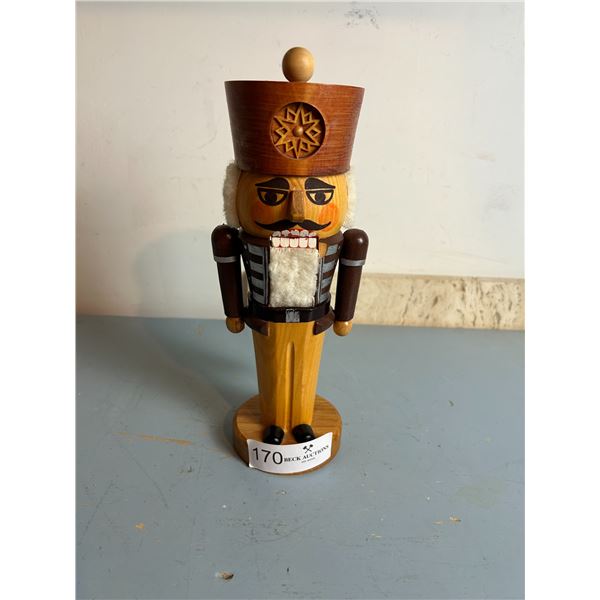 Vintage Wooden Hand Carved Nutcracker 3D 10H