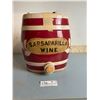 Image 1 : Ceramic Sarsaparilla Wine Barrel 8W 5D 11H