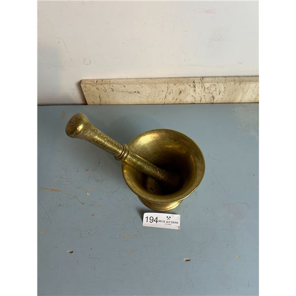 Vintage Brass Motor And Pestle 5D 4H