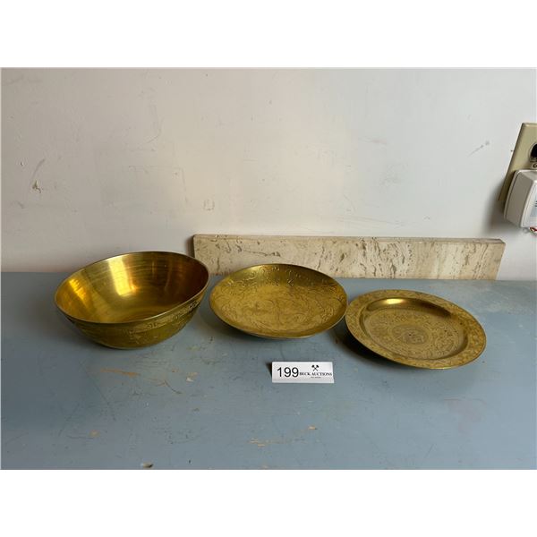 Assorted Chinese Brass Decorative Dish-ware Various Sizes