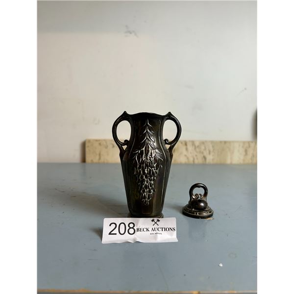 Antique Small Brass Vase 3W 6H