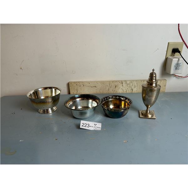 Assortment Of Vintage Silver Plated Bowls Various Sizes