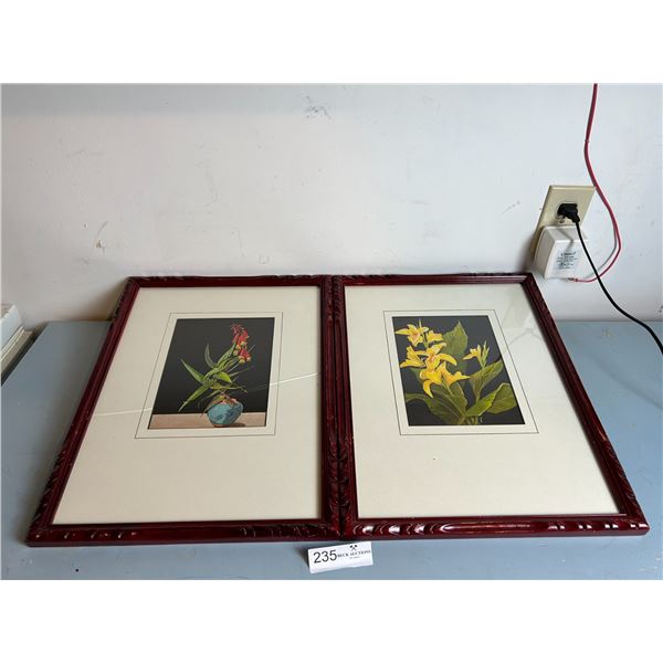 Matching Flower Paintings 13W 17H