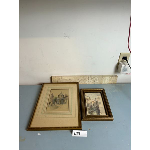 Two Town Portraits From Burlington Art Shop