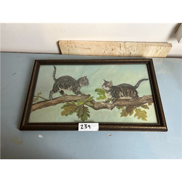 Two Tabby Cats In A Tree A Burlington Art Piece 20x12