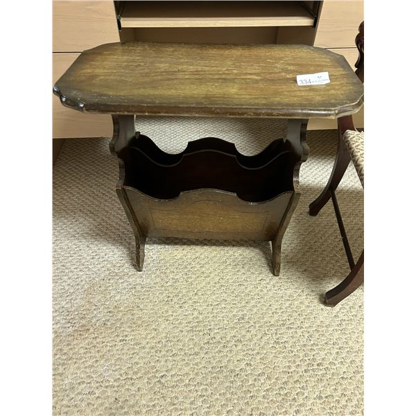 Vintage Solid Wood Chair And Side Table