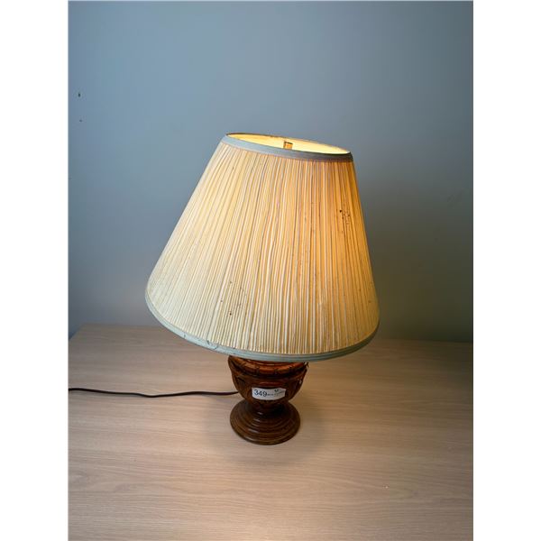 Wood Carved Table Lamp 18D 21H