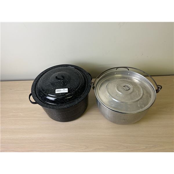 Two Large Cooking Pots 16D 11H