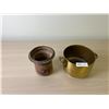 Image 2 : One Brass One Ceramic Pots 7H
