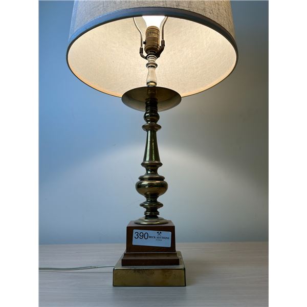 Brass Table Lamp 12D 30H