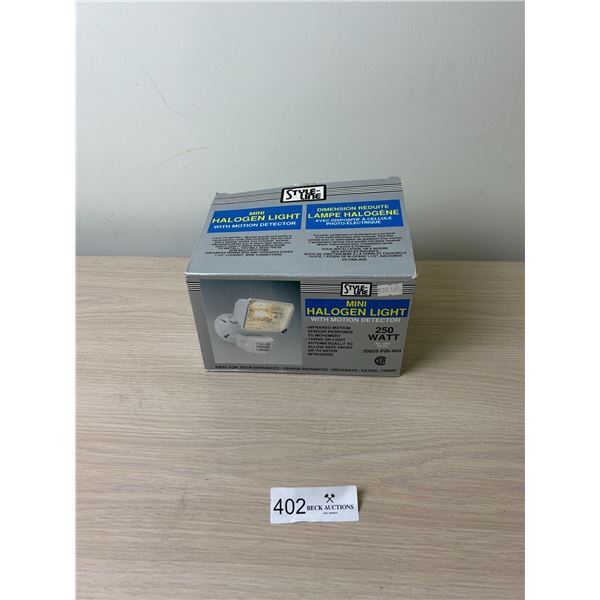 Mini Halogen Light With Motion Detector 250 Watt Garage Light