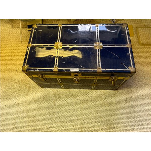 Blue Vintage Treasure Chest Comes With Key 36W 20D 20H